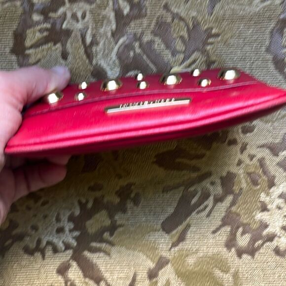 Michael Kors Red Leather Studded Mini Wallet with Keychain - Picture 7 of 11